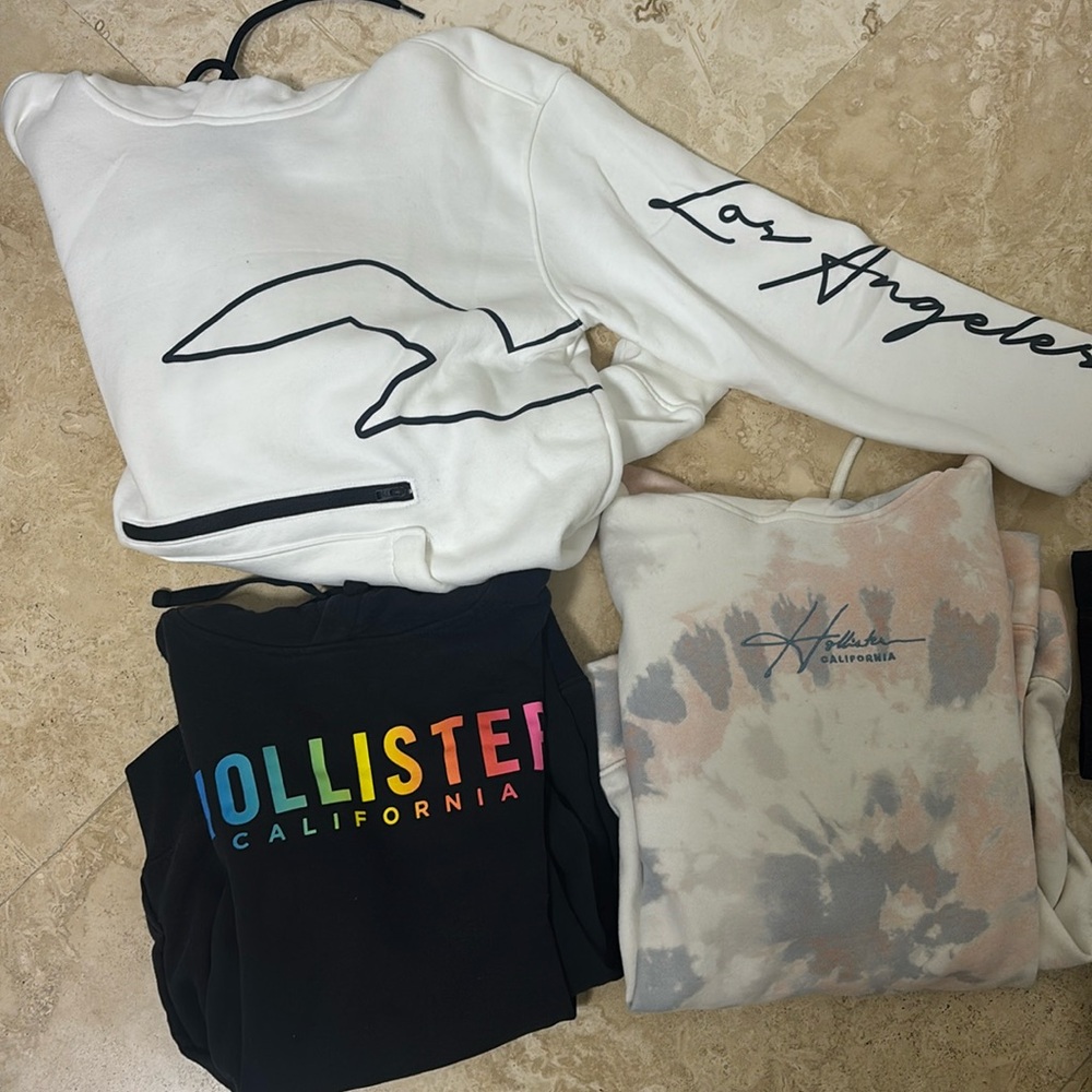 hollister hoodies (all three)